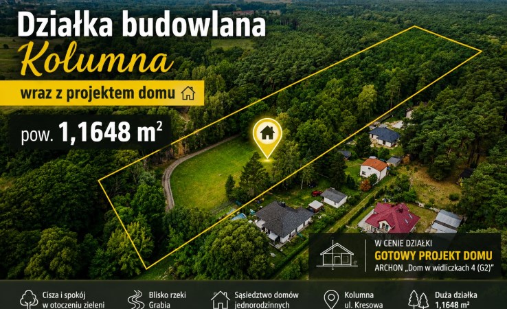 działka na sprzedaż - Łask, Kolumna